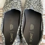 Only TOMS ALPARGATA STEEL GREY PAINTED LEOPARD PRINT SLIP ONS Photo 1