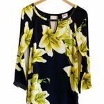 Yoana Baraschi  Black Lilies Flower Tunic Blouse XS Photo 8