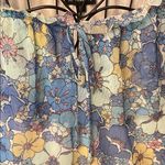 Fortune + Ivy 🌸🌸🌸BOGOHO 🌸🌸🌸 Blue Floral Ruffle Blouse-Medium Photo 3