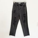 PacSun  High Rise Straight Leg Distressed Ripped Faded Black Jeans Grunge Size 26 Photo 2
