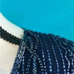 Brilliante by J.A. Dark navy blue beaded formal dress in size small Photo 2