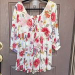 Fun & Flirt  Floral Blouse - White and Pink Photo 3