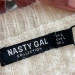Nasty Gal | Cream GOOD IN BED Graphic Loungewear Fuzzy Cropped Sweater S… Photo 7