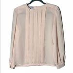 Vintage 80s Cottagecore Pink Blouse Feminine Size 10P Secretary 1980s Style Top Photo 0