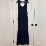 Lulus  Rosetta Gown Lace Mermaid Sleeveless Sweetheart Neck Blue Maxi Dress Small Photo 4