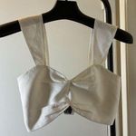 Boohoo 18. Cream Tie Ruched Front Bustier Tank Top Bralette Size 8 Photo 0