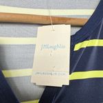 J. McLaughlin NWT  Lynn Stripe 3/4 Sleeve Henley Shirt Dress in Navy Yellow Small Photo 1