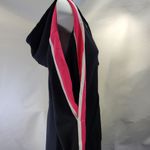 Venus  black hooded sweater midi dress with pink stripes Photo 3