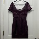 BCBG Maxazria Barlow Dark Purple Sequins & Mesh Mini Dress - Size Small Photo 10