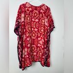 Elegant Red Patterned Women's Top Photo 4
