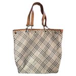 Burberry Blue Label Check Leather Trim Bucket Tote Photo 0