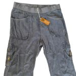 XCVI  Washburn Cargo Pants Sz XL Blue Utlilty Lightweight Flare‎ Leg Comfort Photo 1