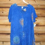 NWT Blue Vintage 90's Batik Swim Cover Tunic Top Blue Size M Photo 0