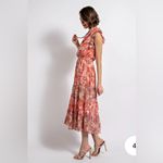 NWT Gigio Floral Tiered Sun Midi Dress with Tie Neckline Photo 3
