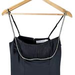 ASTR NWT  The Label‎ Mina Satin Rhinestone Trim Mini Dress in Black, Size Small Photo 2