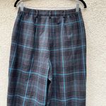 Vintage Tanjay Grey Blue Plaid Trousers Pants Size 12 Gray Photo 7
