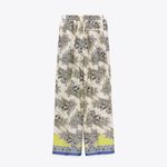 ZARA  Multicolored Printed High-Waisted Wide Leg Palazzo‎ Pants Size Small NEW Photo 7