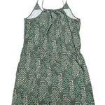 Woolrich  Size Large Green Multi Allover Tribal Print Sleeveless Dress Waist Tie Photo 6