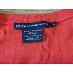 Ralph Lauren Sport Size Large V Neck Red Cotton Sweater Preppy Staple Designer Photo 2