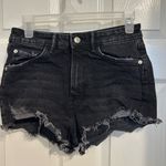 ZARA  Black High Rise Ripped Denim Jean Shorts - Size 4 Photo 2