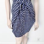 [Michael Michael Kors] Blue Ikat Print Sleeveless Knot Tie Mini Shirt Dress Sz 0 Photo 5