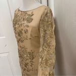 David Meister  Embroidered Illusion Cocktail Dress Photo 4