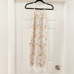 Lulus Lulu’s Temps De L'Amour White Lace Bodycon Midi Dress sz Medium Photo 4