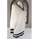 n:philanthropy Wool V-Neck Lightweight Sweater, White & Black EXCELLENT! $178 Photo 1