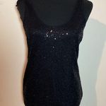 a.n.a Women’s . Scoop neck sequence tank top black dressy casual small layering Photo 0