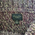 American Eagle Purple Knit Thick Cowl Neck Fold Over Ombré Cozy Sweater Y2K Vtg Photo 2