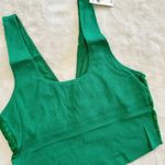 Aerie NWT Holiday Green Floral Lace Ribbed Bralette Crop Top - M Photo 2