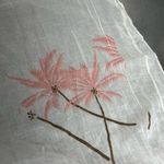 Anthropologie  Do Everything in Love Cream & Pink Palm Tree Scarf - 72” x 28” GUC Photo 4