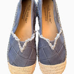Coldwater Creek Walk With Me  Espadrille Platform Flats Blue Canvas Size 7.5 Coas Photo 0