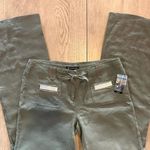 INC NWT  khaki linen drawstring wide leg pants with a bit of bling on the pockets. Sz 4 Photo 1