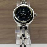 Women’s Timex, Small Black Face, Bracelet Style Band Silver Photo 3
