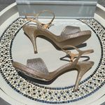 Badgley Mischka American Glamour gold sparkly heels sz 6 Photo 3