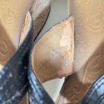 Clarks Mimmey Paige Black Leather Thong Cork Wedge Sandals Size 9 65269 **Flaw** Photo 6