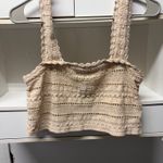 Aerie  Crochet Top Crop Knit Cream Tan Women’s Small Photo 2