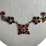 Vintage Amber Necklace sterling silver Photo 3