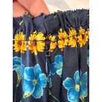 Cara Cara Mimi Flowerbox Navy Off Shoulder Smocked Midi Dress XS Blue Photo 10