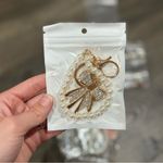 3 Ribbon Bow Feminine Gold Charm Metal Rhinestone Pearl Wristlets Keychains NWT Pink Photo 7