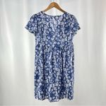 Suncoo Paris Short Sleeve Floral Mini Dress in Blue‎ White Size T1 or Small Blue Photo 2