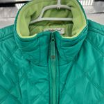 Coldwater Creek  L quilted fleece lined vest two tone green lime winter casual Photo 3
