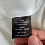 Azazie  Elegant White Long Sleeve Square Neck Wedding Dress with Button Detailing Photo 13