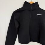 ECHT  Black Pima Cropped Half Zip Photo 6
