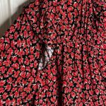 ZARA  Red & Black Floral Button Front Dress Sz XS Photo 5