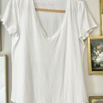 Lululemon white cotton V neck short sleeve tshirt Photo 0