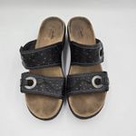 Clarks Bendables Leather Comfort Slide Sandals Brown Women Size 8 M 2" Heel Photo 2