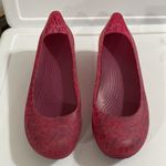Crocs Deep pink and purple Carlisa Animal Mini Wedge shoes size 10 Photo 2