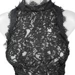 ZARA  Trafaluc Black Floral Lace Halter Embroidered Sleeveless Crop Tank Top Sz S Photo 8